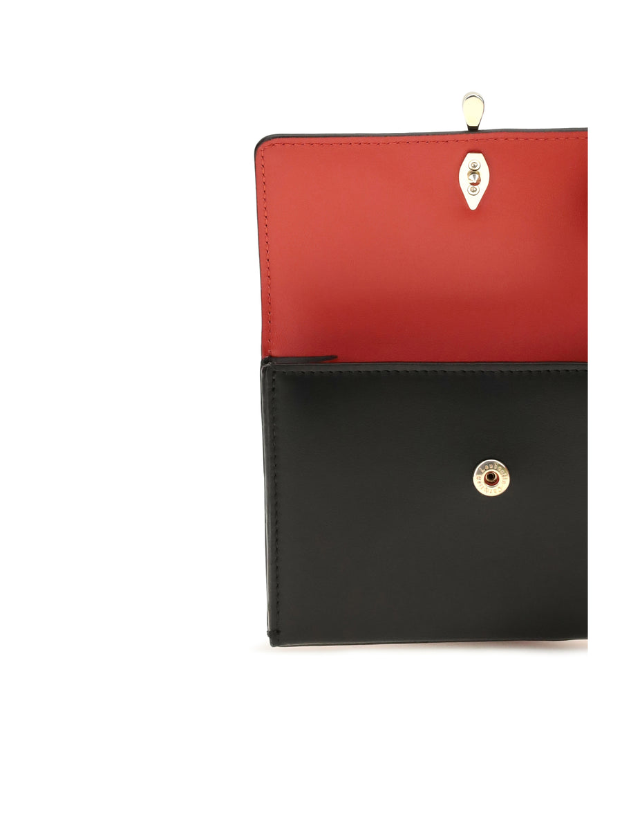Leather Wallet Bettina Black-Gold Black/gold Calf & Purses