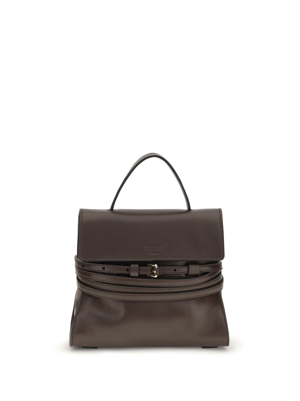 Moschino 100% Goatskin top handle bag in brown