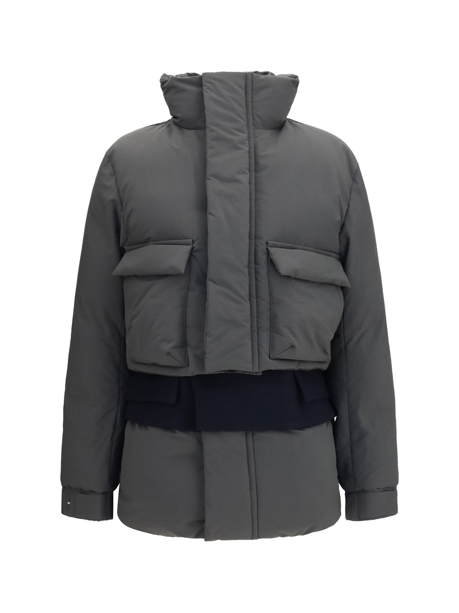 Double Padded Hybrid Jacket Khaki-Navy Khaki/navy Polyester Puffer
