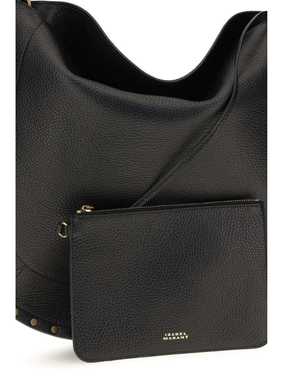 Hobo Shoulder Bag Oskan Black Calfskin Calf Leather
