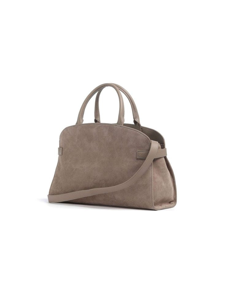 Coccinelle Handbag Warm Taupe Suede Leather/grained Leather Bags / Handbags