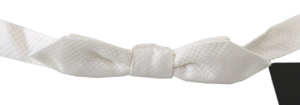 Dolce & Gabbana 100% Silk bow tie in white