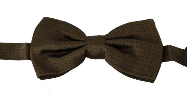 Dolce & Gabbana 100% Silk bow tie in brown