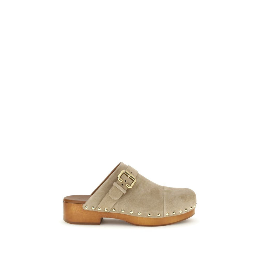 Chloé 100% Calf Leather Bos Taurus upper; 100% Other Materials sole clog mule in beige
