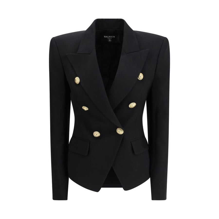 Balmain 100% Fleece Wool Ovis Aries blazer in black