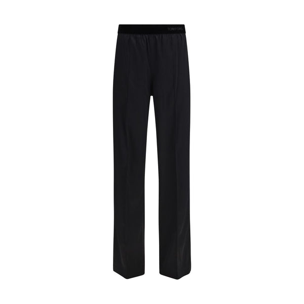 Tom Ford 94% Silk 6% Elastane trousers in black