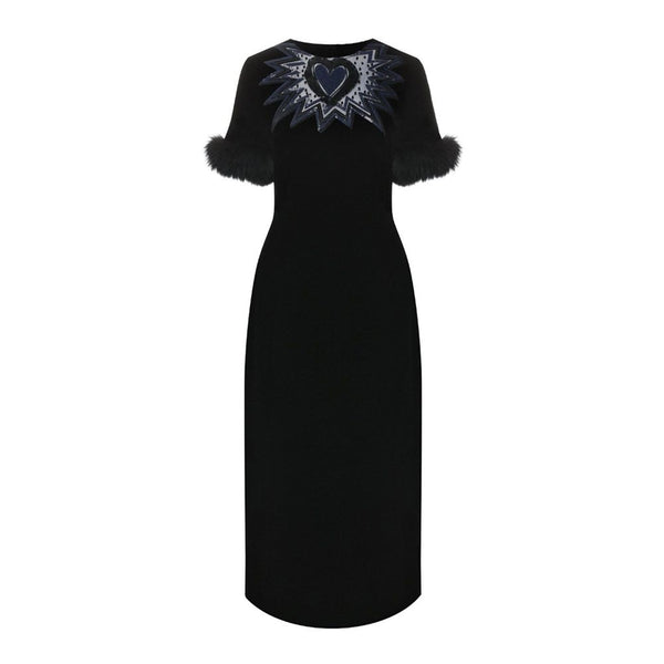 Fendi 92% Viscose dress in black