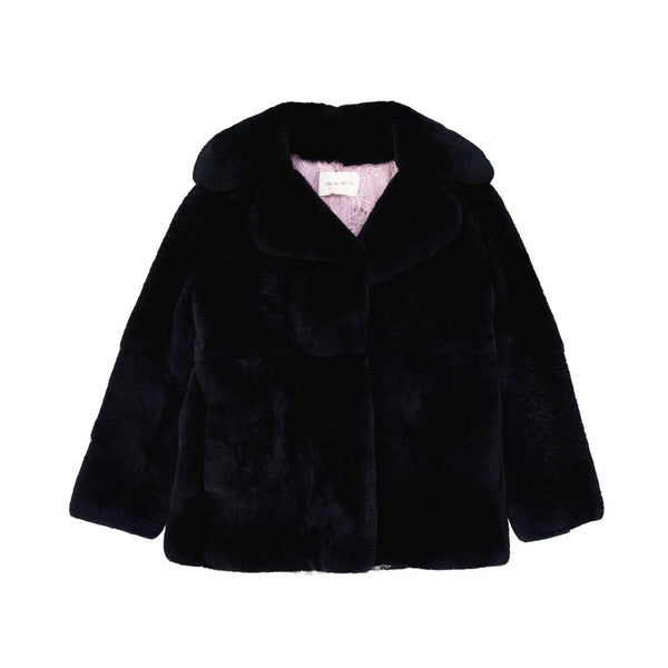 Alberta Ferretti 100% Rabbit fur coat in black