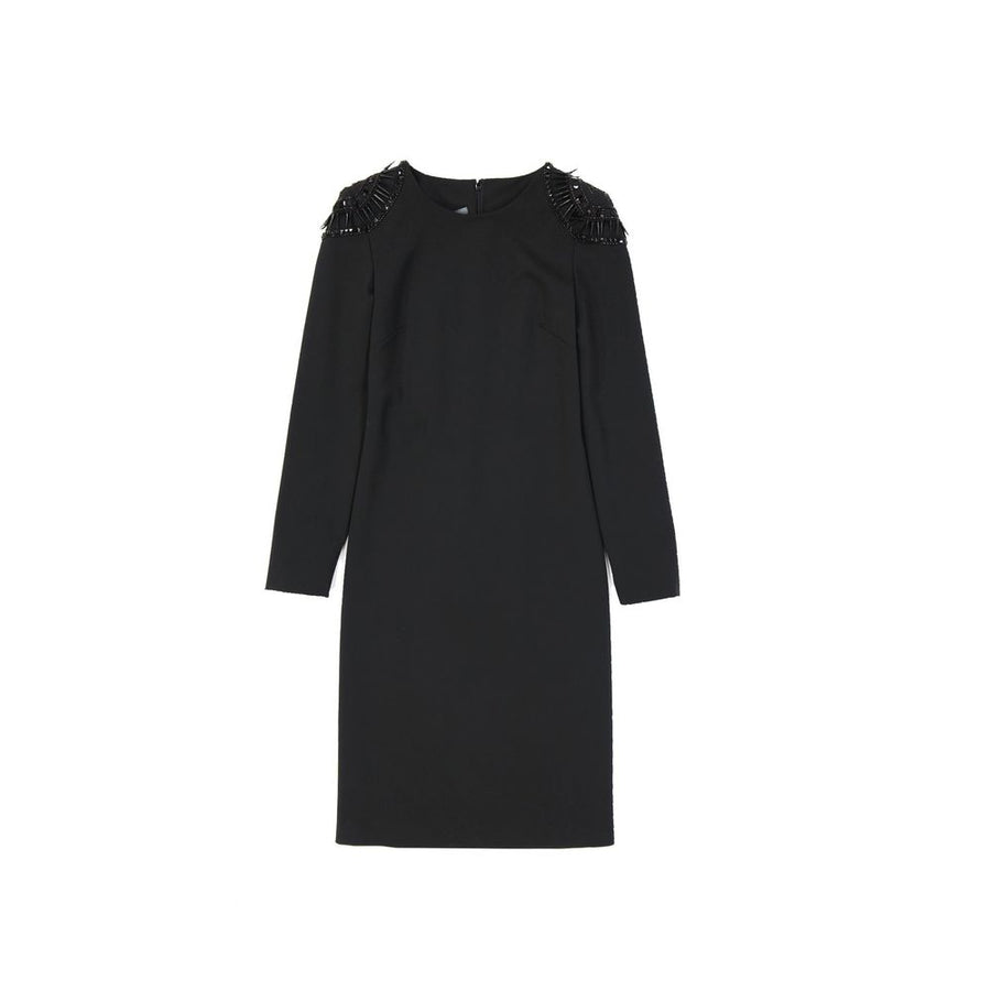 Alberta Ferretti 43% Virgin Wool tunic dress in black