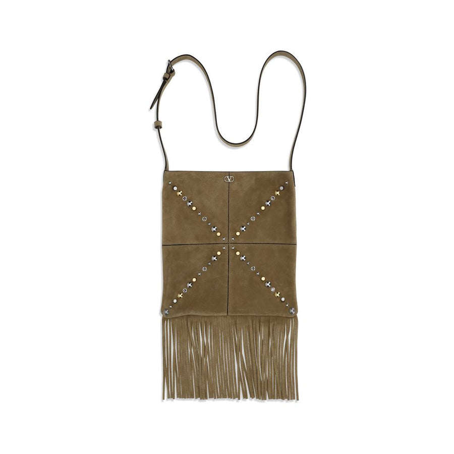 Valentino Garavani 100% Calf Leather Bos Taurus shoulder bag in beige