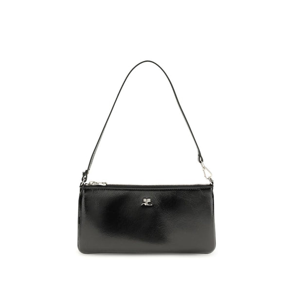 CourrèGes 100% Cow Leather shoulder bag in black