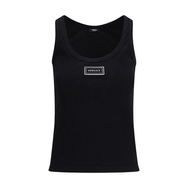 Versace 93% Cotton tank top in black