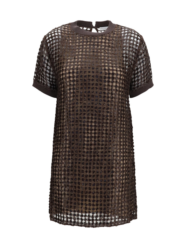 Brunello Cucinelli 52% Silk dress in brown