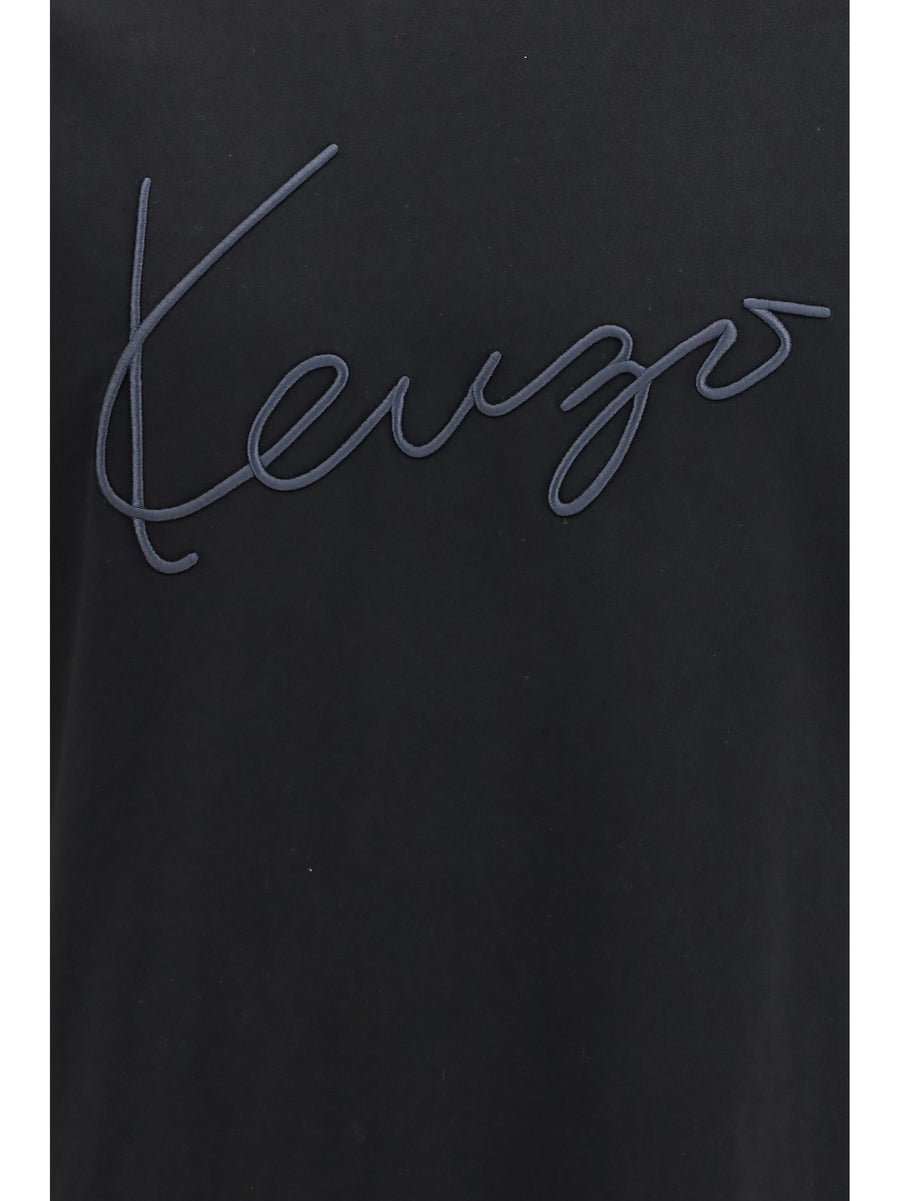 T-Shirt Embroidered Cotton Black T-shirts