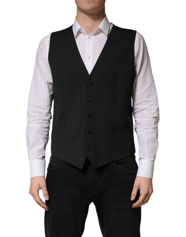 Dolce & Gabbana 100% Virgin Wool; Lining: 90% Viscose vest in black