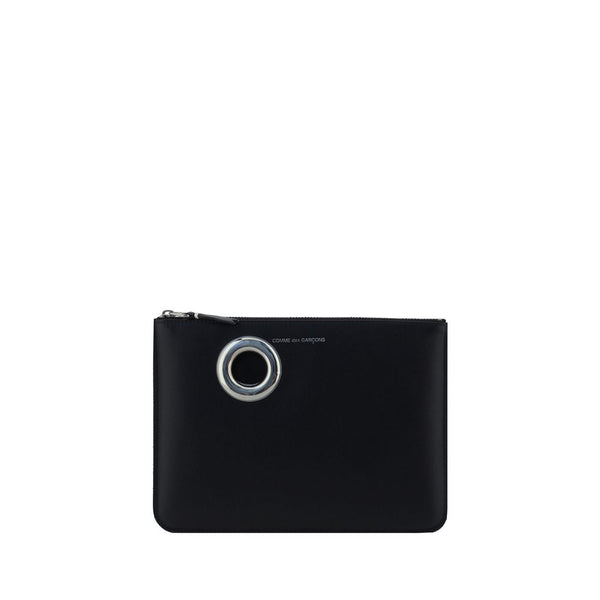 Comme des Garçons 100% Calf Leather Bos Taurus coin purse in black