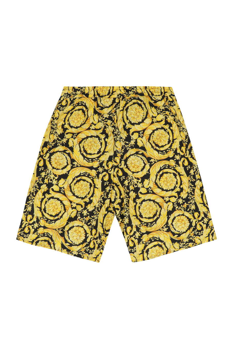 Shorts Barocco Print Yellow Cotton Trousers