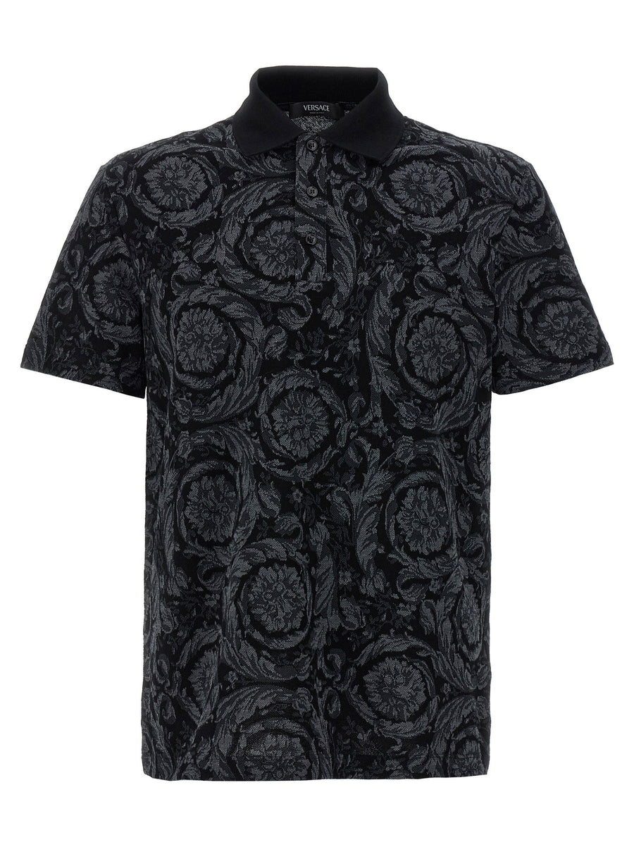 Versace Baroque Polo Shirt — Black