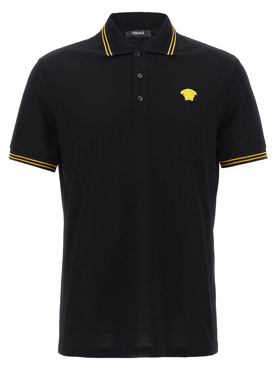 Versace Medusa Logo Polo Shirt — Black