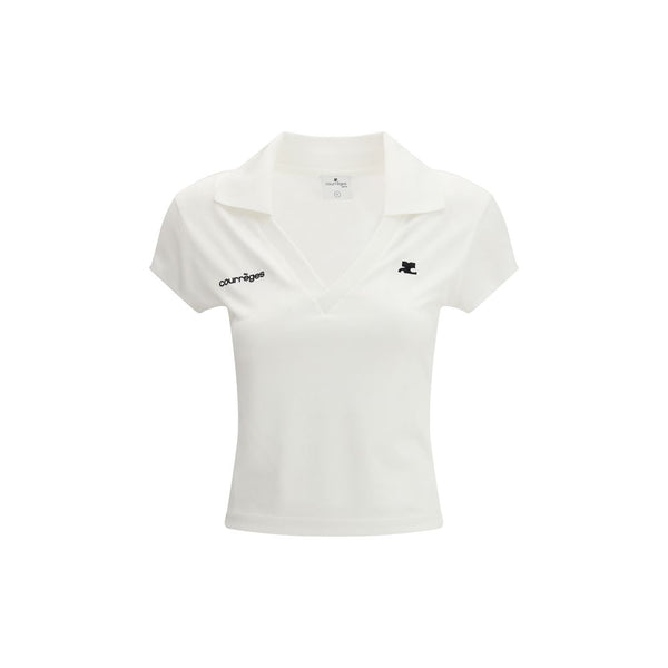 CourrèGes 100% Cotton polo shirt in white