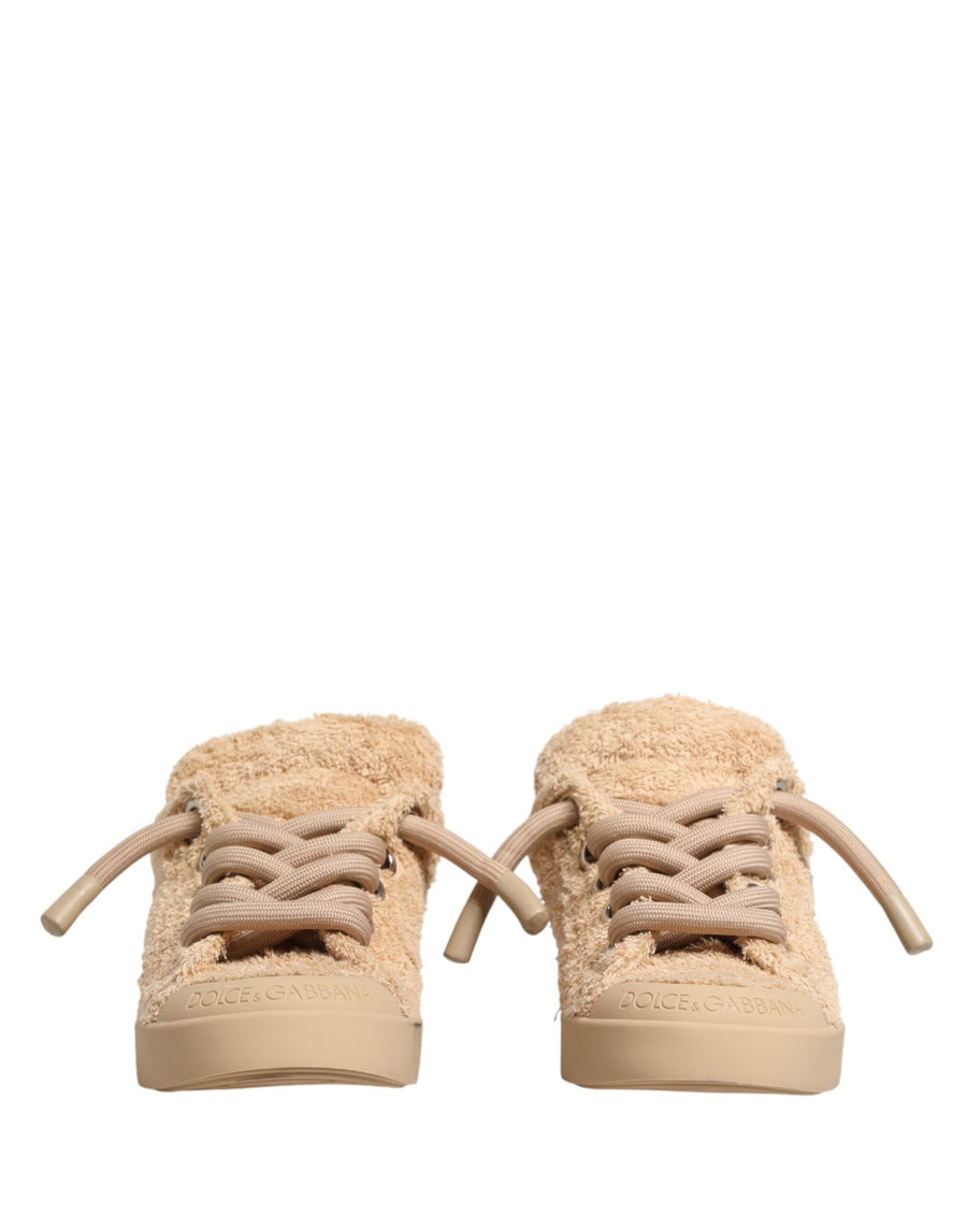 Dolce & Gabbana Faux Shearling sneaker in beige