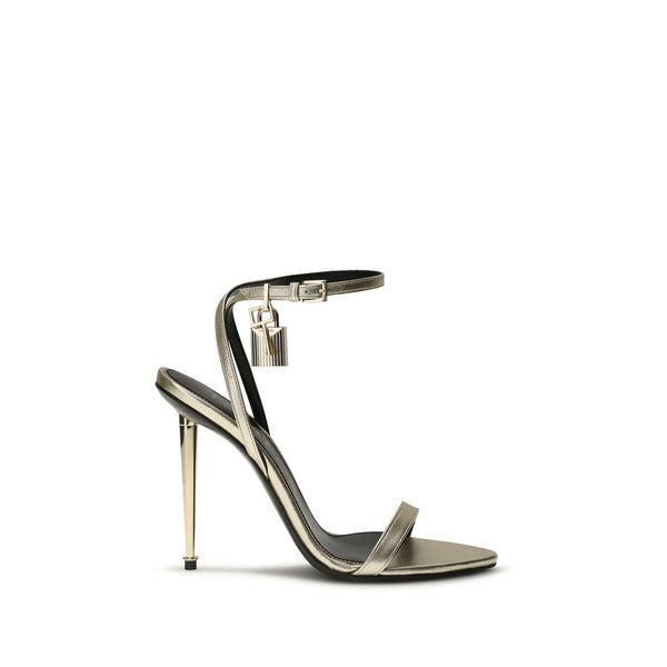 Tom Ford Upper and sole 100% goatskin heel sandal in gold