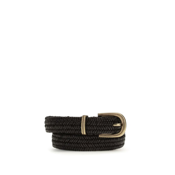 Brunello Cucinelli 70% Calf Leather Bos Taurus belt in black
