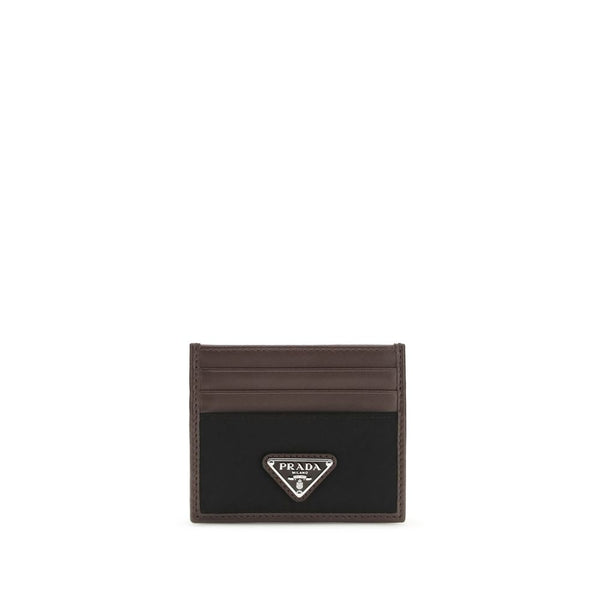 Prada 50% Calf Leather Bos Taurus card case in brown