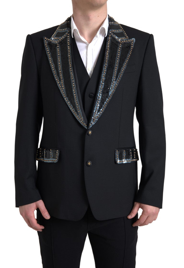 Dolce & Gabbana 87% Wool pant suit in black