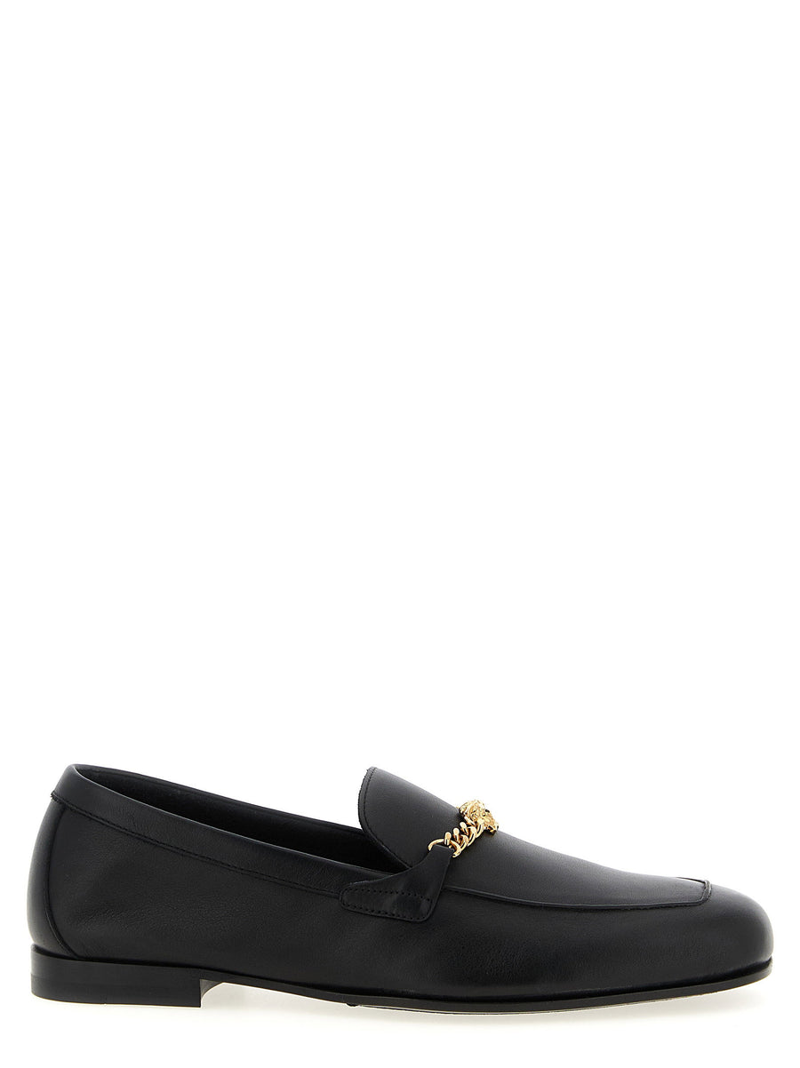 Versace Chain Medusa Detail Loafer — Black