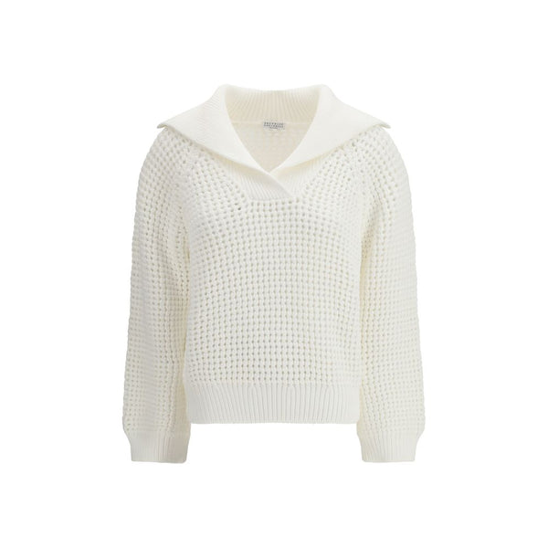 Brunello Cucinelli 76% Cotton 24% Polyamide sweater in white