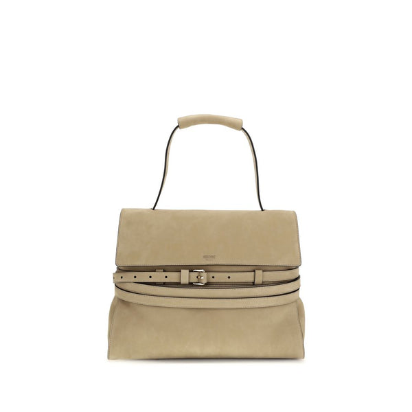 Moschino 100% Calf Leather Bos Taurus top handle bag in beige