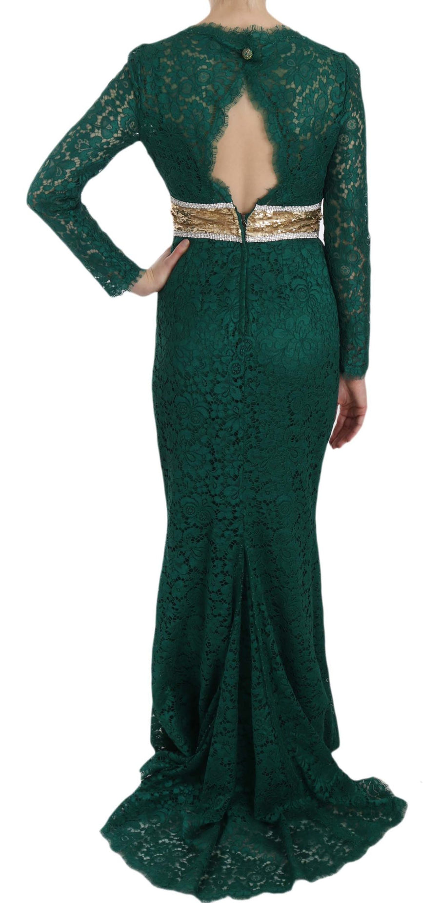 Dolce & Gabbana 39% Rayon 34% Nylon 27% Cotton; Lining: 86% Silk gown in green