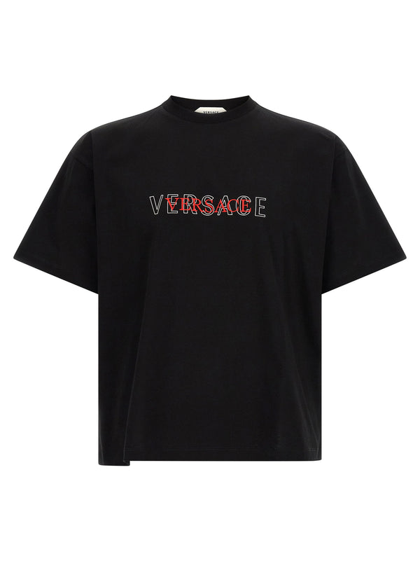 تيشيرت Versace شعار بتطريز قميص — أسود