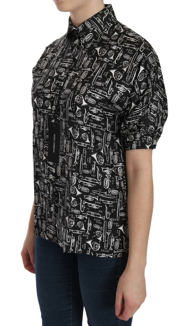 Dolce & Gabbana 100% Silk shirt in black