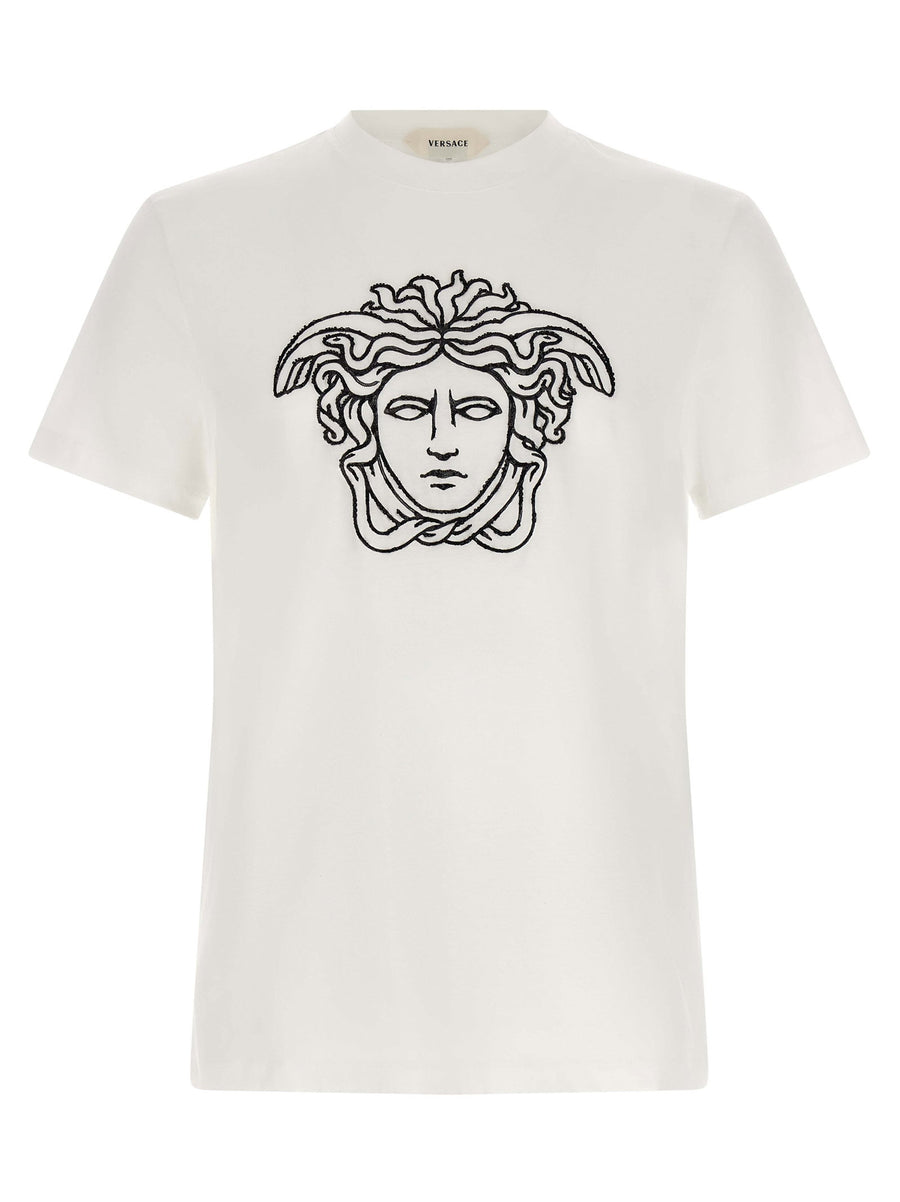 Versace Embroidered Medusa T-shirt — White