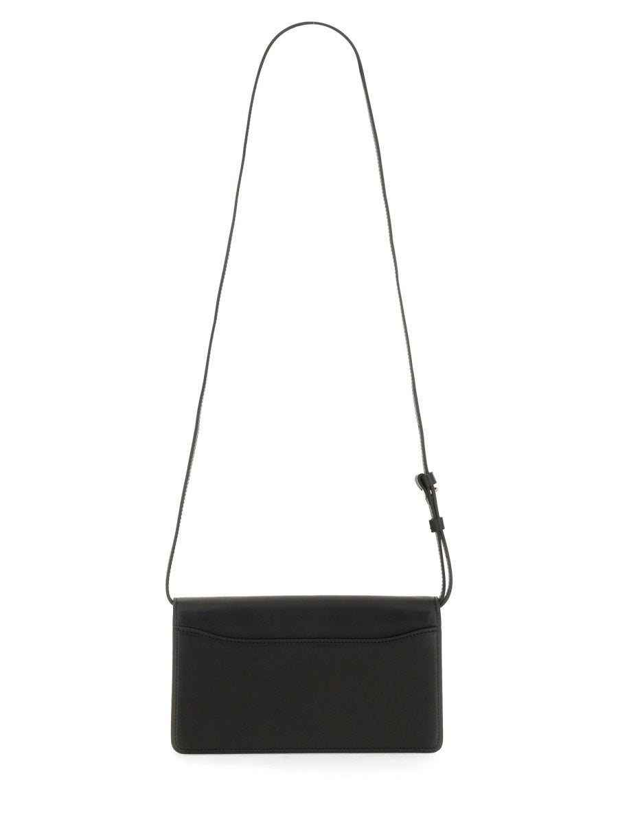 Melted Shoulder Bag Black Leather