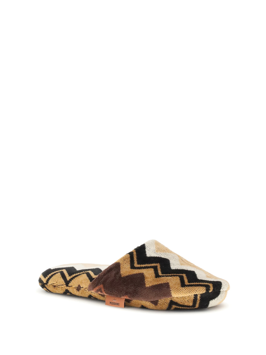 Slippers Giacomo Black-Multicolour Black/multicolour Cotton