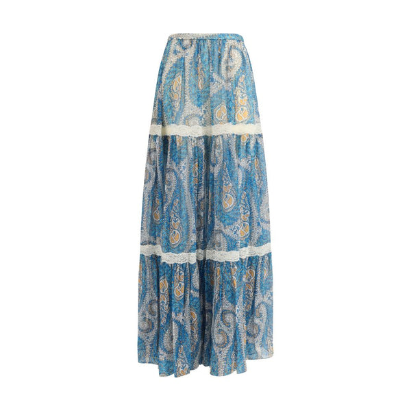 Etro 100% Silk skirt in blue