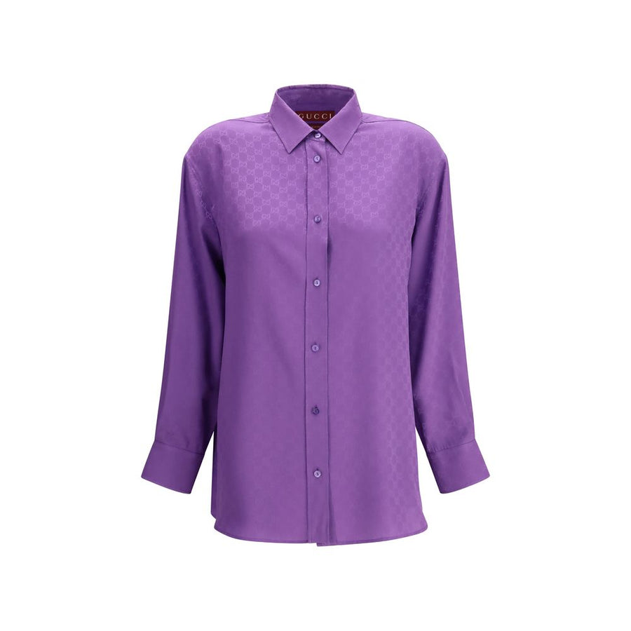Gucci 100% Silk shirt in purple