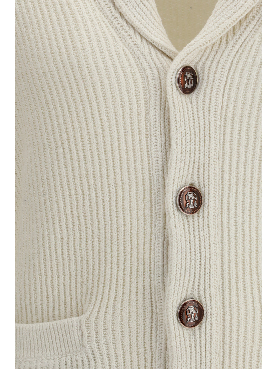 Cardigan Ribbed Cotton Panama