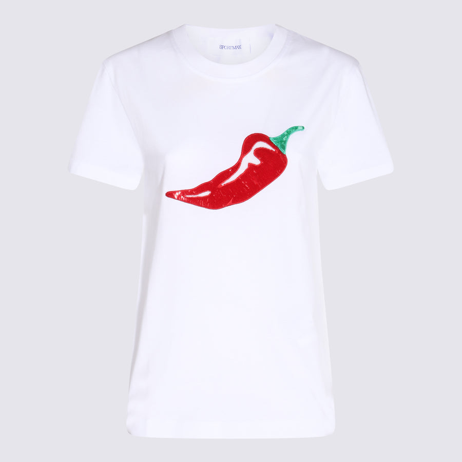 Sportmax 100% cotton t-shirt in white