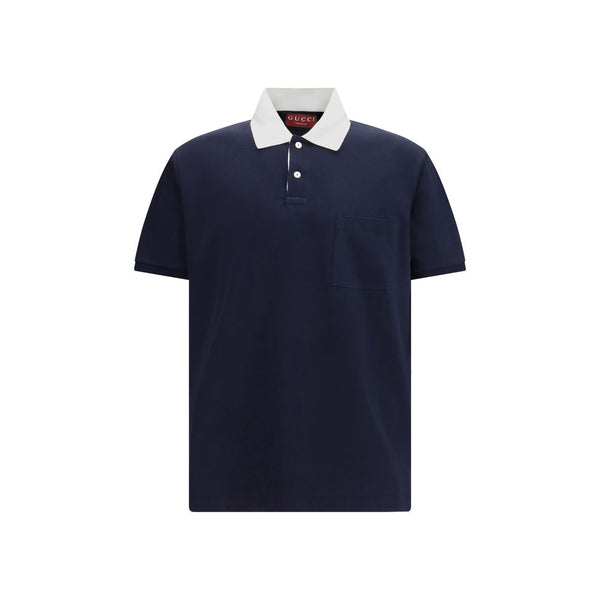 Gucci 97% Cotton polo shirt in navy
