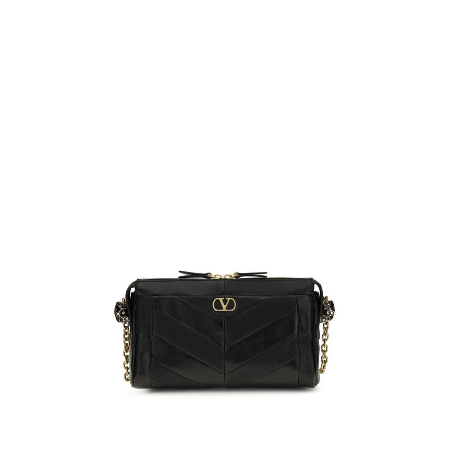 Valentino Garavani 100% Calf Leather Bos Taurus shoulder bag in black
