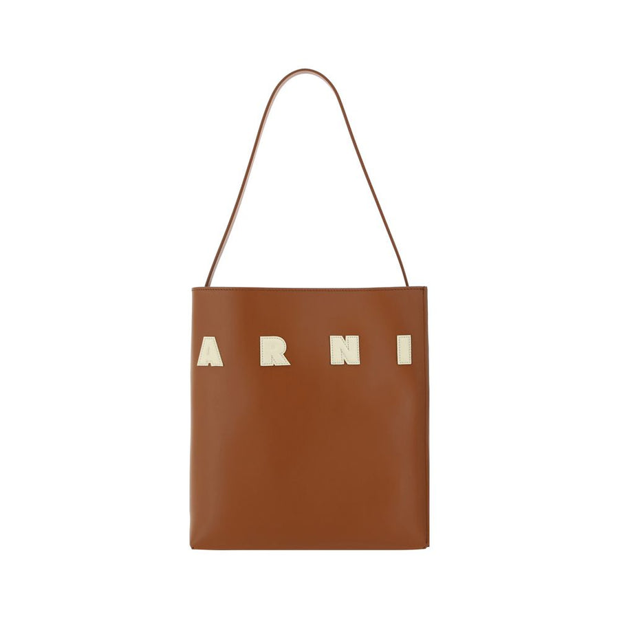 Marni 100% Calf Leather Bos Taurus shoulder bag in brown