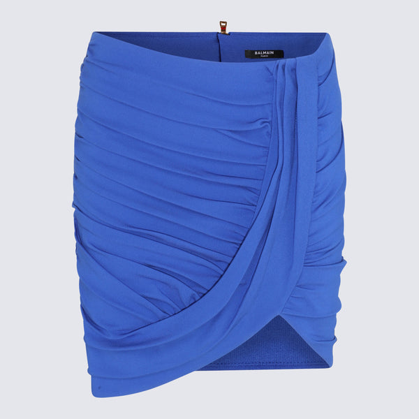 Balmain 75% Viscose skirt in blue