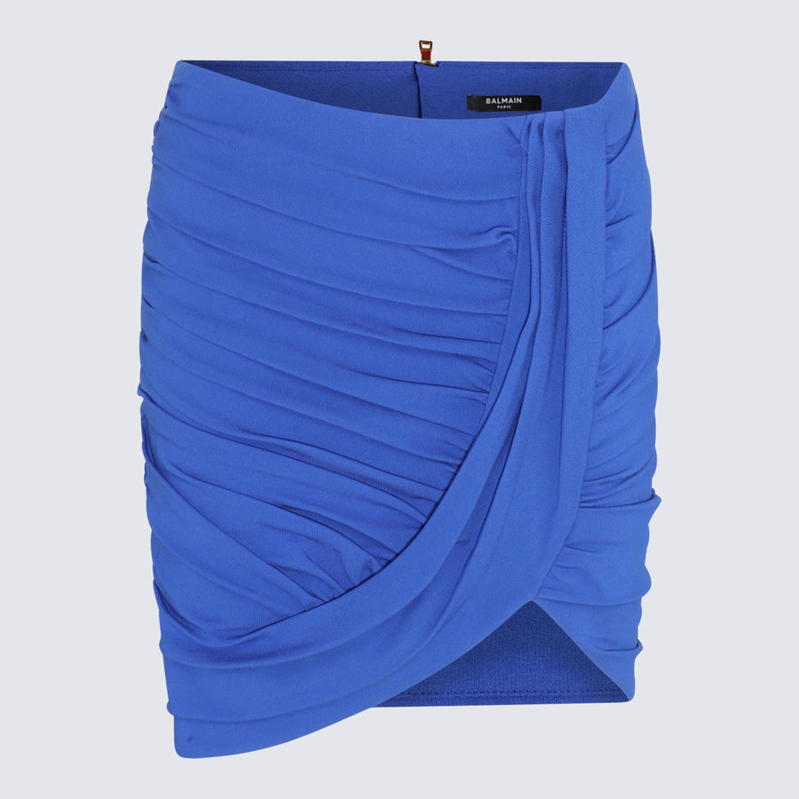 Balmain 75% Viscose skirt in blue