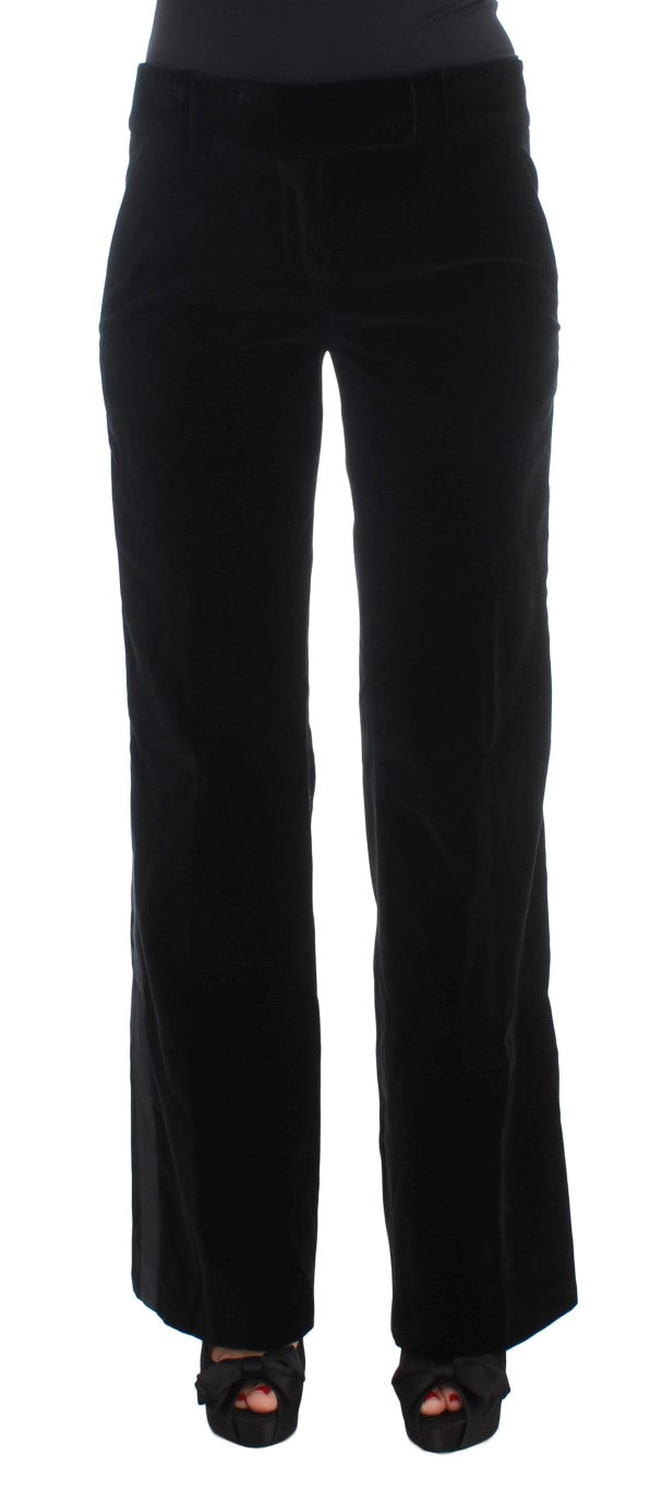 Ermanno Scervino 75% Viscose trousers in black