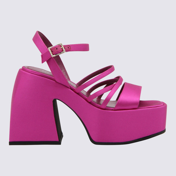 Nodaleto Satin upper platform heel in pink