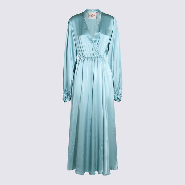 Crida 100% Silk dress in blue